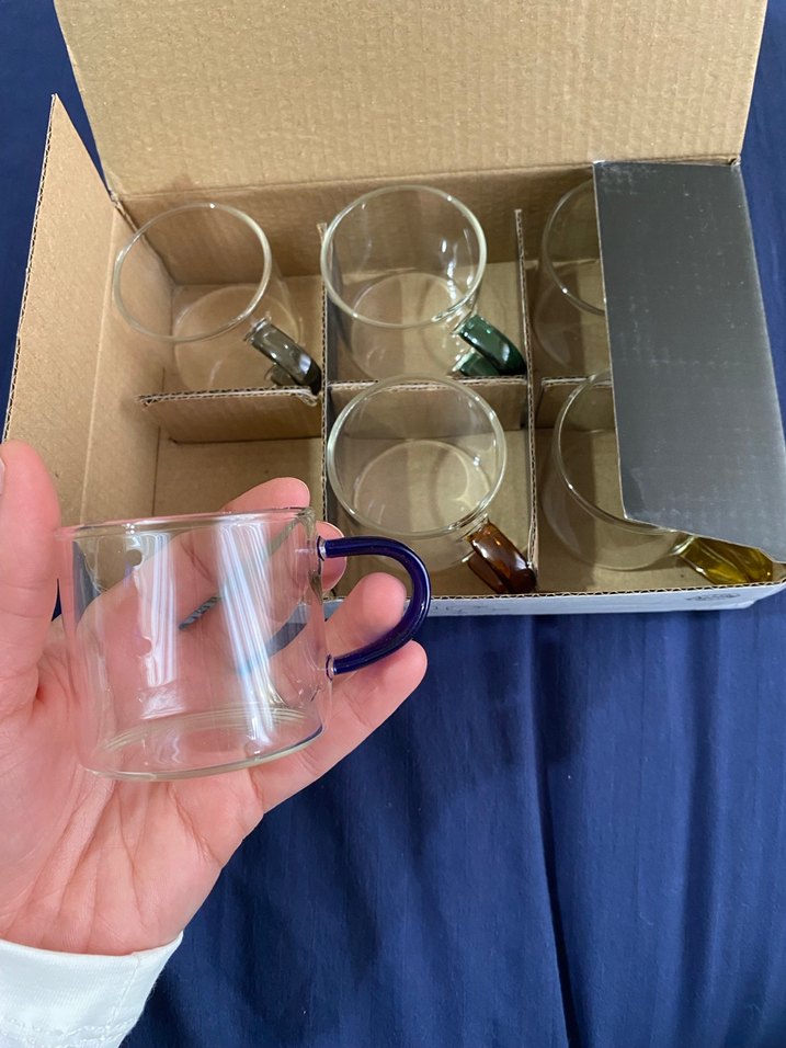 Renkli Kulplu Cam Kupa Seti - Görsel 2