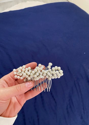 İnci Boncuklu Vintage Saç Tarağı - Görsel 2