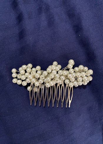 İnci Boncuklu Vintage Saç Tarağı - Görsel 3