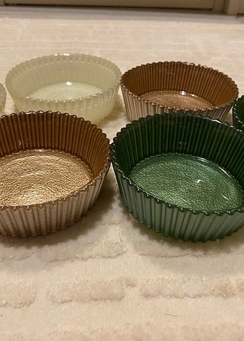 Renkli Cam Küçük Tabak Seti - Görsel 2