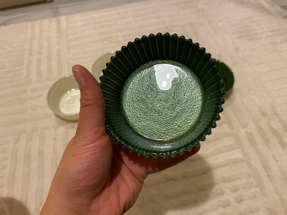 Renkli Cam Küçük Tabak Seti - Görsel 5