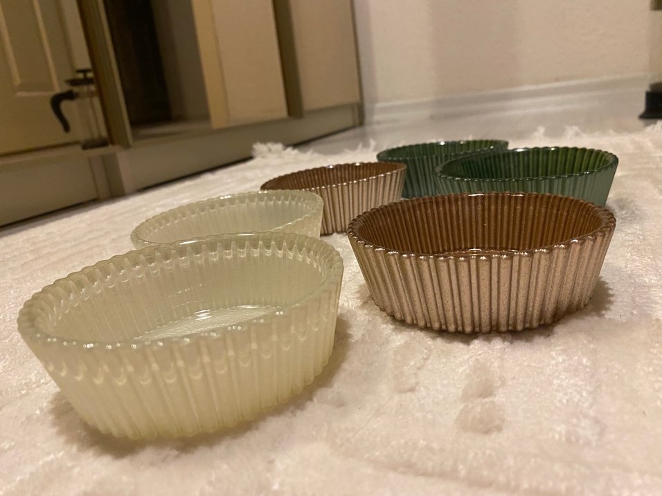 Renkli Cam Küçük Tabak Seti - Görsel 4