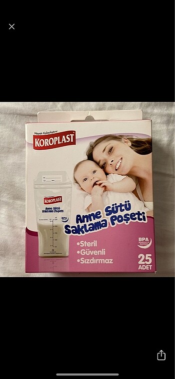 Anne sütü saklama poşeti