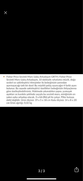 Fisher Price Fisher price mors uyku arkadaşı
