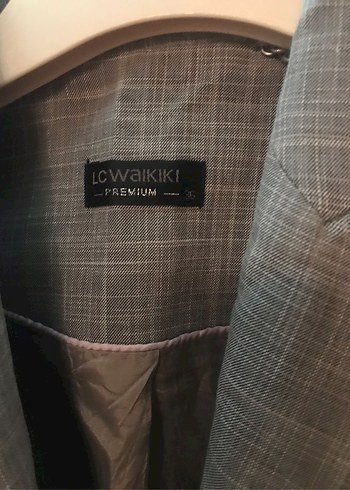 36 Beden gri Renk Bej Keten Düğmeli Kadın Premıum Blazer Ceket