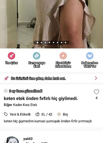 Keten bej etek