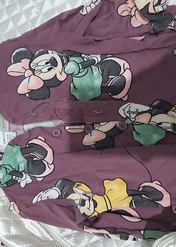 Kız Çocuk Mor Minnie Mouse Desenli Pijama - Görsel 4