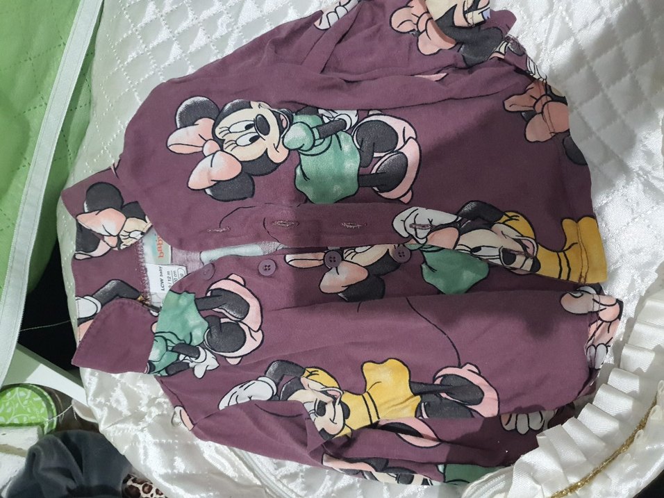 Kız Çocuk Mor Minnie Mouse Desenli Pijama - Görsel 4
