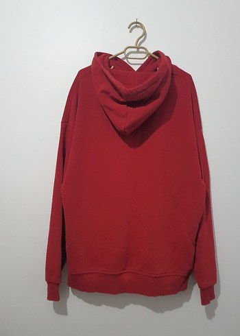 Kadın Kırmızı Kapüşonlu Sweatshirt - Görsel 2