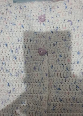 Beyaz Bohem Örgü Kız Hırkası - Görsel 2