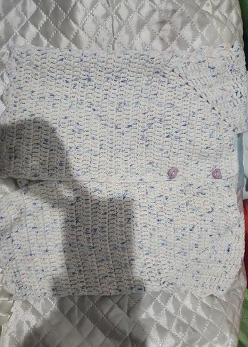 Beyaz Bohem Örgü Kız Hırkası - Görsel 3