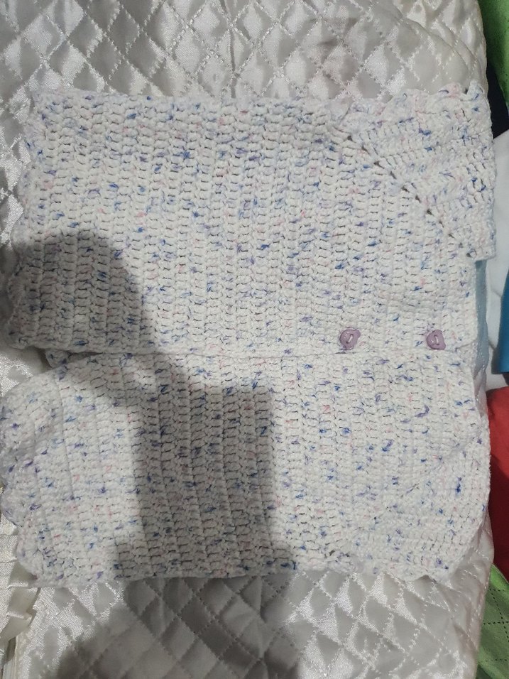 Beyaz Bohem Örgü Kız Hırkası - Görsel 3