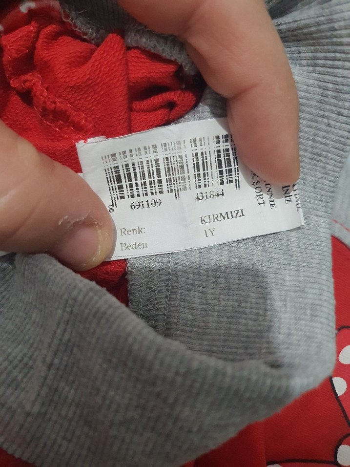 Kız Çocuk Kırmızı Pamuklu Minnie Şort - Görsel 4