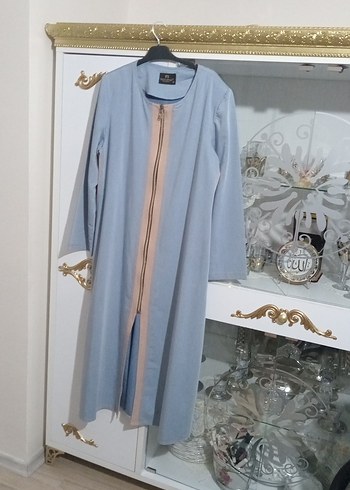 Uzun Kollu Mavi ince kot tunik - Görsel 2