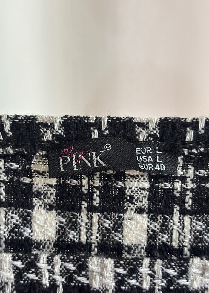 Siyah beyaz salopet - Görsel 3