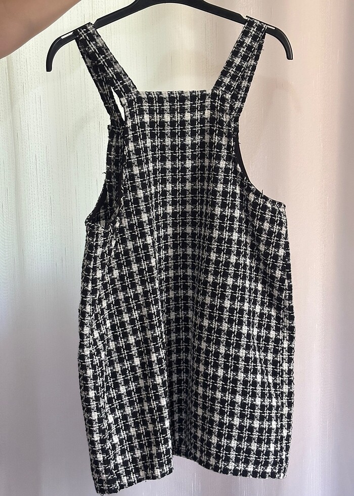 Siyah beyaz salopet - Görsel 2