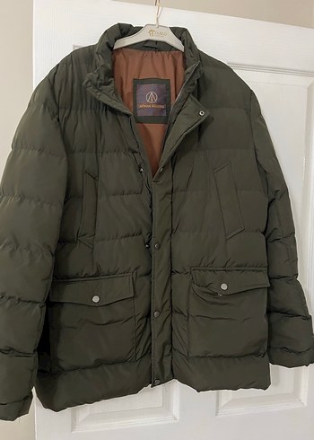 Düğmeli haki Erkek Midi Mont - Görsel 2