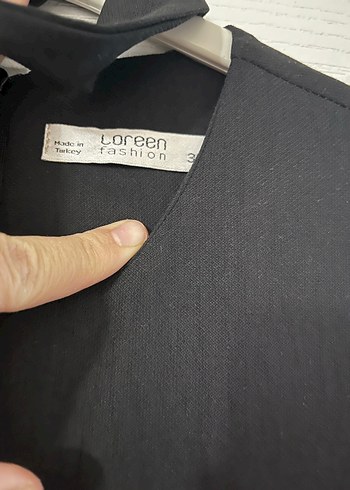 Düğmeli Siyah Uzun Kollu Kadın Elbise - Görsel 3