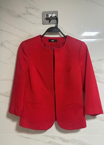 Agraflı Kırmızı Kadın Blazer Ceket