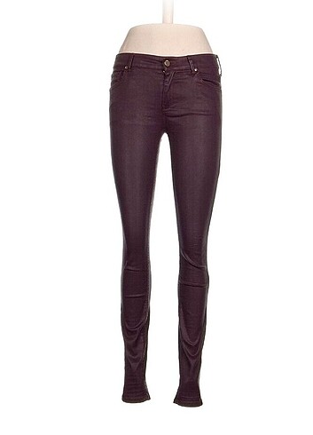Mango gotik deri bordo skinny jean