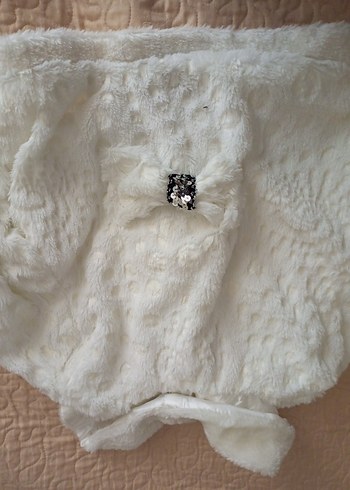 Kız Çocuk Beyaz Kürklü Bolero - Görsel 4