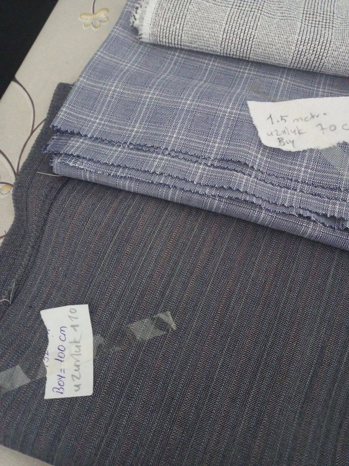 Mavi Gri Ekoseli kumaşlar hepsinin fiyatıdır - Görsel 3