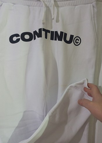 Kadın Beyaz Pamuklu Rahat Kesim Eşofman - Görsel 7