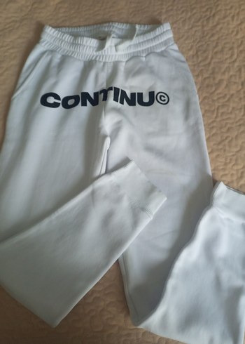 Kadın Beyaz Pamuklu Rahat Kesim Eşofman - Görsel 2