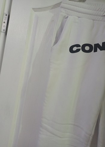 Kadın Beyaz Pamuklu Rahat Kesim Eşofman - Görsel 4