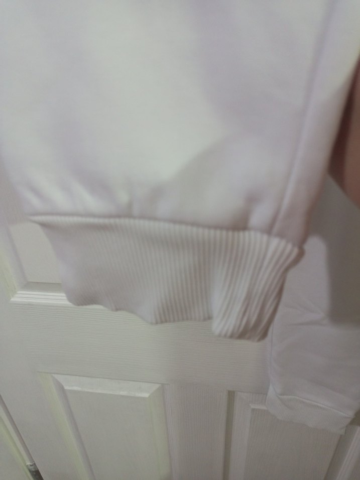 Kadın Beyaz Pamuklu Rahat Kesim Eşofman - Görsel 5