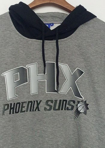 Gri Phoenix Suns Baskılı Erkek Sweatshirt - Görsel 7