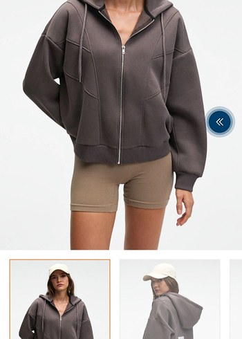 Gri Fermuarlı Kadın Sweatshirt - Görsel 3