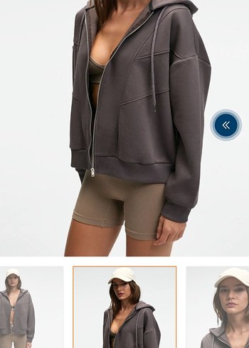 Gri Fermuarlı Kadın Sweatshirt - Görsel 4