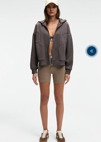 Gri Fermuarlı Kadın Sweatshirt - Görsel 6