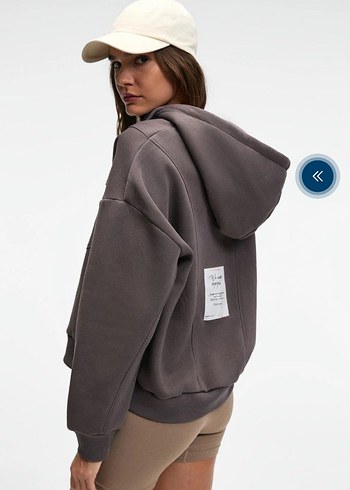 Gri Fermuarlı Kadın Sweatshirt - Görsel 2