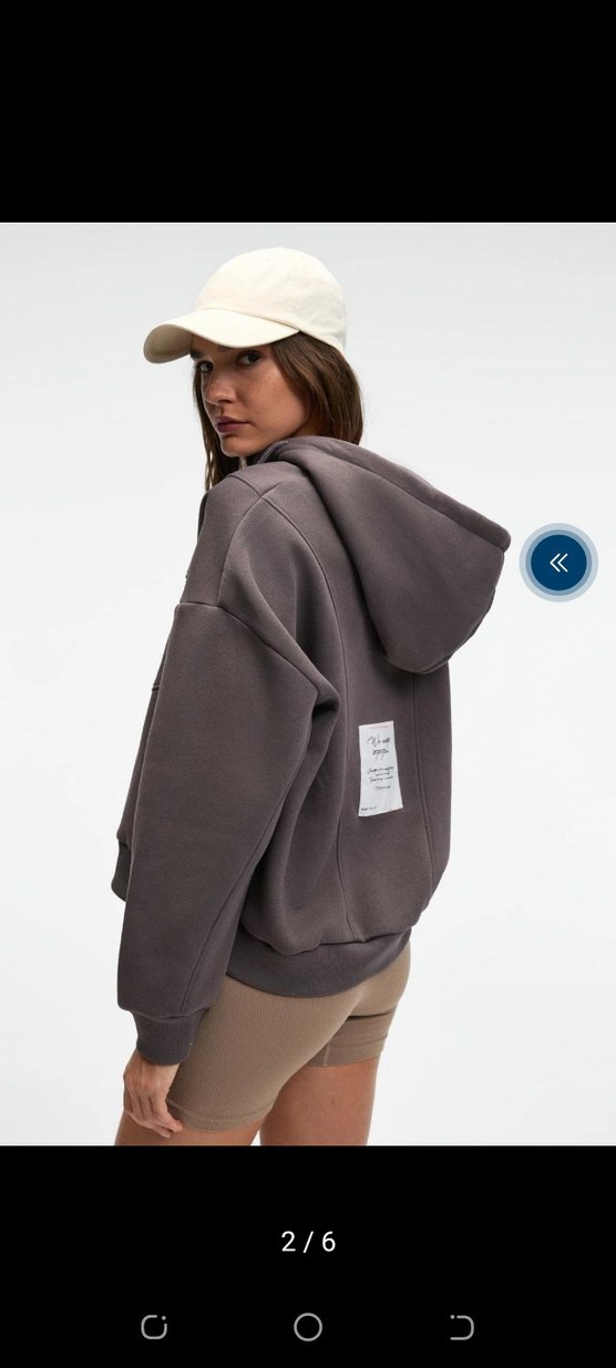 Gri Fermuarlı Kadın Sweatshirt - Görsel 2