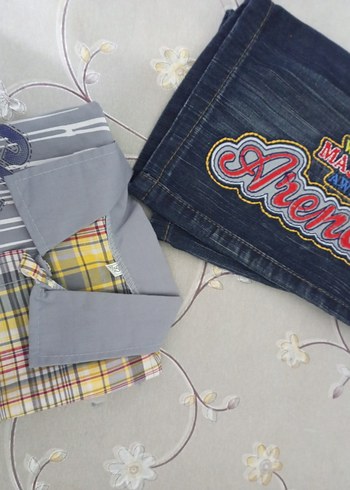 Erkek Bebek Gri Kareli Takım - Görsel 2