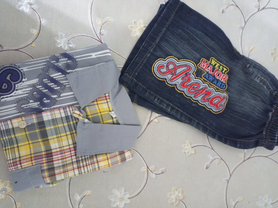 Erkek Bebek Gri Kareli Takım - Görsel 2