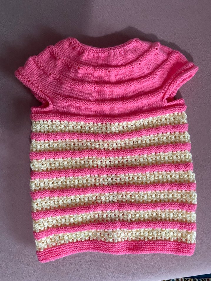 Pembe Örgü Kız Çocuk Kolsuz Hırka - Görsel 2