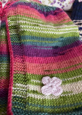 Renkli Triko Kız Çocuk Süveter - Görsel 3