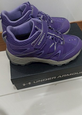 Merrell Deri  Mor Kız Çocuk Ayakkabısı Cırtlı - Görsel 2