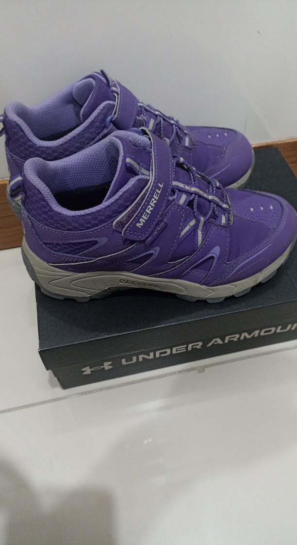 Merrell Deri  Mor Kız Çocuk Ayakkabısı Cırtlı - Görsel 2