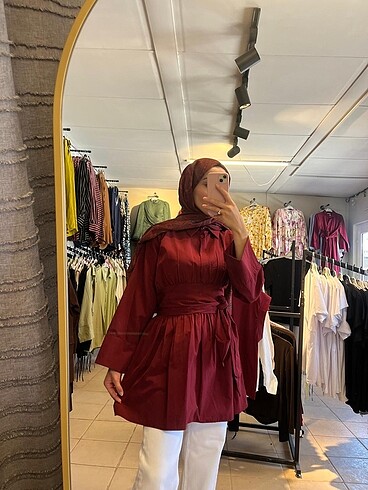 xl Beden Bel bağlamalı gömlek
