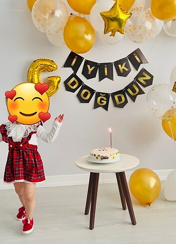 18-24 Ay Beden Kız bebek ekose elbise 2 yas