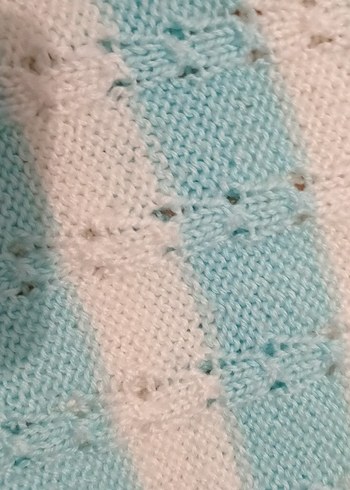 Çocuk için Beyaz Mavi Örgü Süveter - Görsel 2