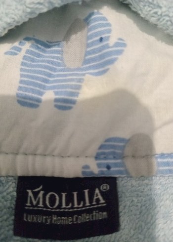 Mavi Bohem Kapüşonlu Havlu - Görsel 5