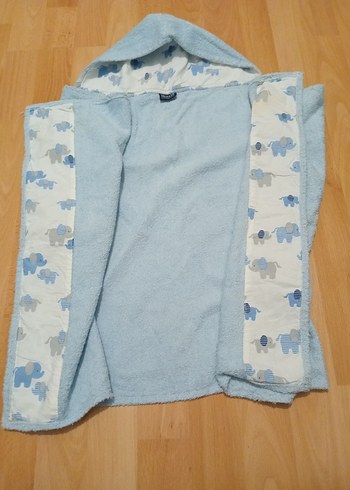 Mavi Bohem Kapüşonlu Havlu - Görsel 2