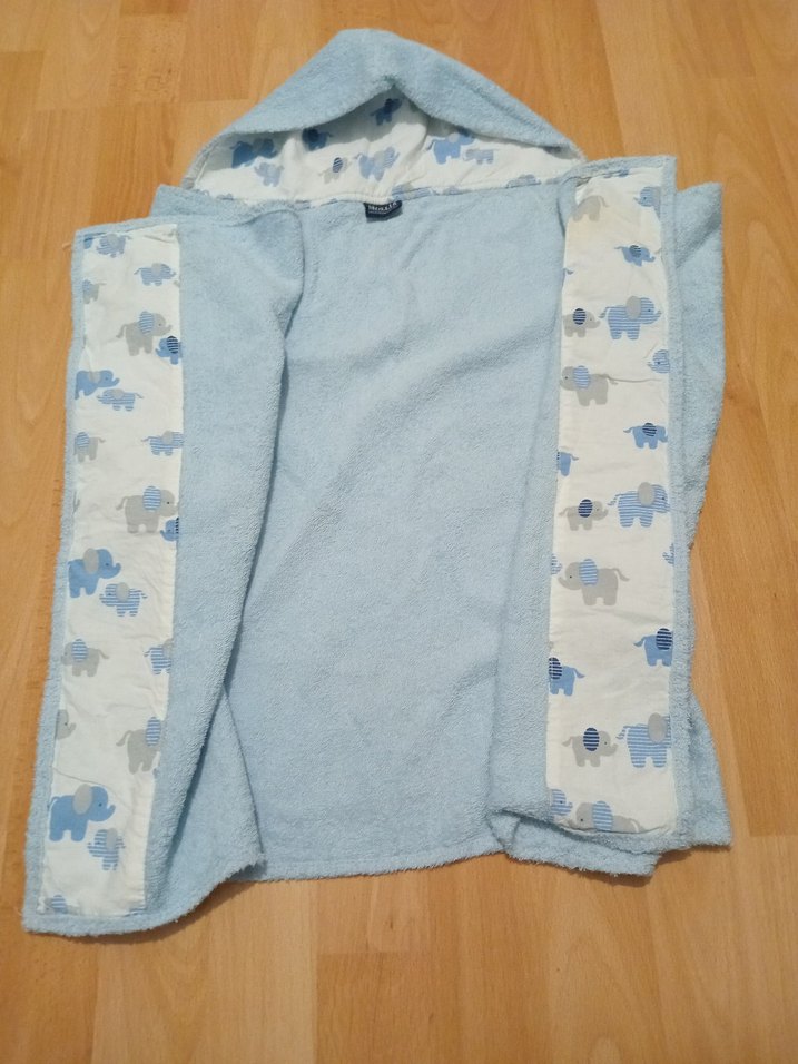 Mavi Bohem Kapüşonlu Havlu - Görsel 2