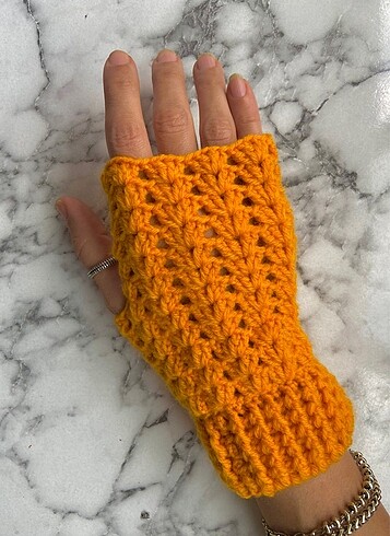 Tığ İşi Parmaksız Eldiven-Crochet Gloves