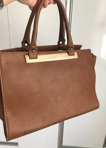 Klasik Modern Taba Renk Deri Kadın Çanta